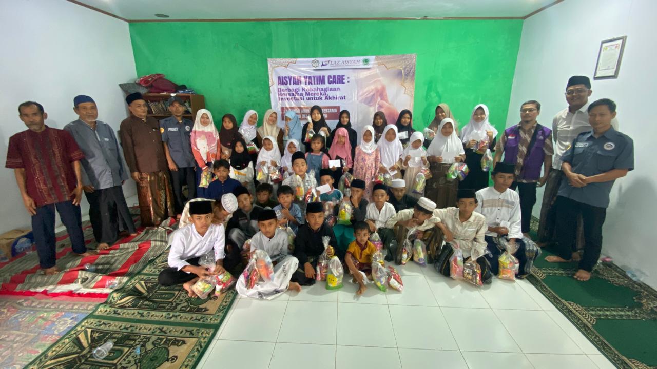 Aisyah Yatim Care -BEM STAI Aisyah melalui LAZ Aisyah Bekerjasama dengan MUI Desa Sukajaya Menggelar Acara Santunan Anak Yatim